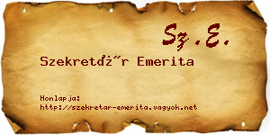 Szekretár Emerita névjegykártya